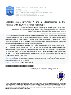 Complex sSMC Involving X and Y Chromosomes in two Patients with 45,X/46,X,+mar Karyotype
