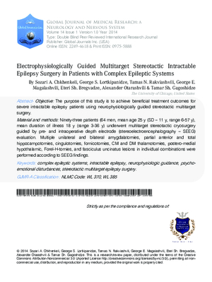 Electrophysiologically Guided Multitarget Stereotactic Intractable Epilepsy Surgery in Patients with Complex Epileptic Systems