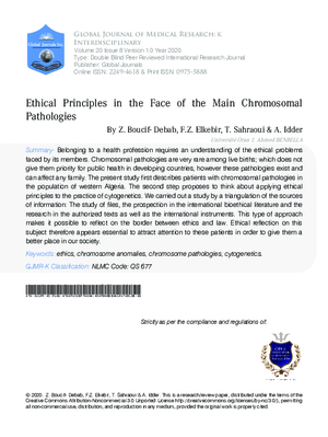 Ethical Principles in the Face of the Main Chromosomal Pathologies