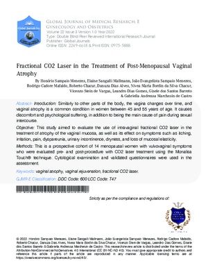 Fractional CO2 Laser in the Treatment of Post-Menopausal Vaginal Atrophy Fractional CO2 Laser in Post-Menopausal Women