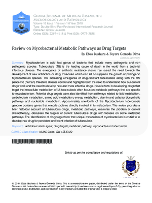 Review on Mycobacterial Metabolic Pathways as Drug Targets