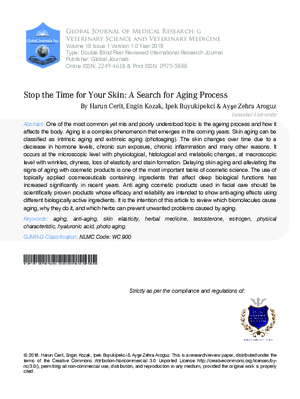 Stop the Time for Your Skin: A Search for Ageing Process
