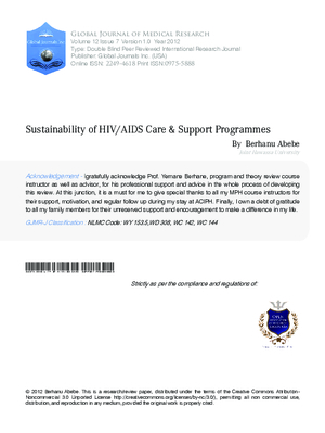 Sustainability of HIV/AIDS Care 