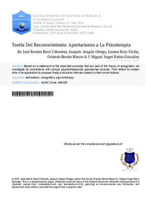 TeorAa Del Reconocimiento: Aportaciones a La Psicoterapia