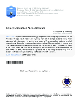 College Students on Antidepressants