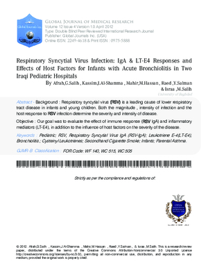 Respiratory Syncytial Virus Infection: IgA 