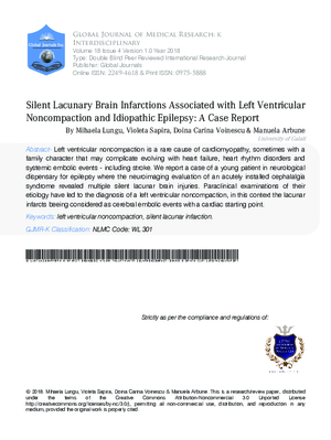 Silent Lacunary Brain Infarctions Associated with Left Ventricular Noncompaction and Idiopathic Epilepsy A Case Report