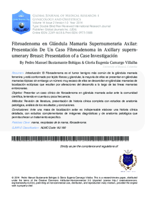 Fibroadenoma in Axillary Supernumerary Breast: Presentation of a Case InvestigaciAn