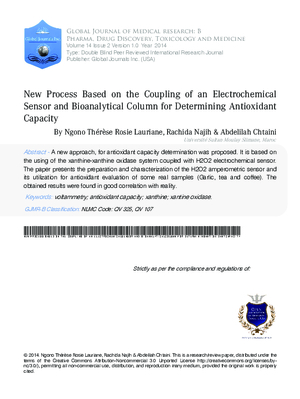 New Process Based on the Coupling of an Electrochemical Sensor and Bioanalytical Column for Determining Antioxidant Capacity