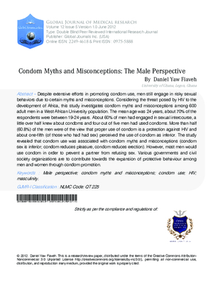 Condom Myths and Misconceptions: The Male Perspective