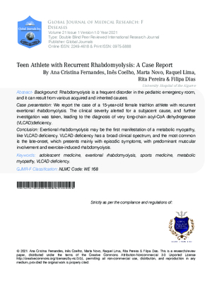 Teen Athlete with Recurrent Rhabdomyolysis: A Case Report