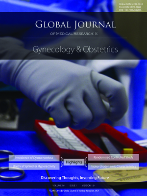 GJMR-E Gynecology and Obstetrics: Volume 16 Issue E1