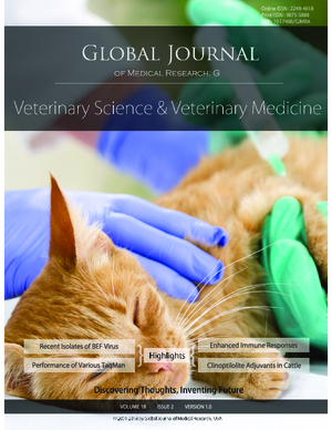 GJMR-G Veterinary Science and Veterinary Medicine: Volume 18 Issue G2