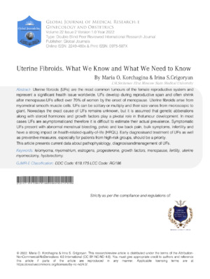 Uterine Fibroids. What We Know and What We Need to Know