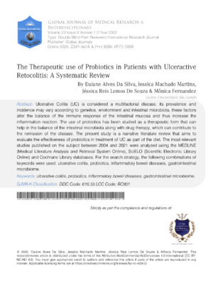The Therapeutic use of Probiotics in Patients with Ulceractive Retocolitis: A Systematic Review