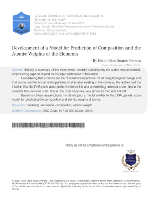 Development of a Model for Prediction of Composition and the Atomic Weights of the Elements