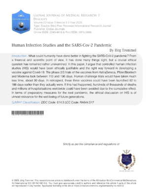 Human Infection Studies and the SARS-CoV-2 Pandemic
