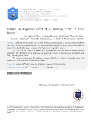 Seizure, an Explosive Effect of a Lightning Strike: A Case Report