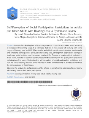 Self-Perception of Social Participation Restrictions in Adults and Older Adults with Hearing Loss: A Systematic Review