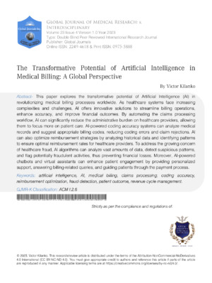 The Transformative Potential of Artificial Intelligence in Medical Billing: A Global  Perspective