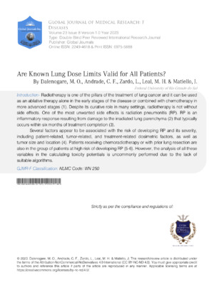 Are Known Lung Dose Limits Valid for all Patients?