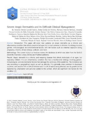 Severe Atopic Dermatitis and its Difficult  Clinical Management
