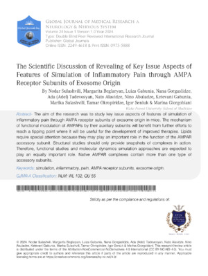 The Scientific Discussion of Revealing Key Issue Aspects of Features of Simulation of Inflammatory Pain through AMPA Receptor Subunits of Exosome Origin