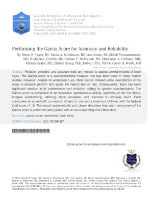Performing the Garcia score for accuracy and reliability