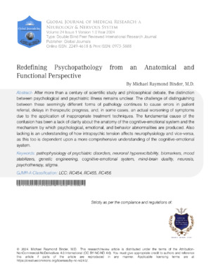 Redefining Psychopathology From an Anatomical and Functional Perspective