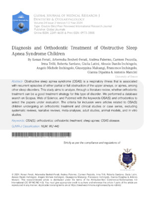 Diagnosis and Orthodontic Treatment of Obstructive Sleep Apnea Syndrome Children-A Systematic Review