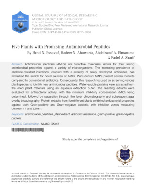 Five Plants with Promising Antimicrobial Peptides