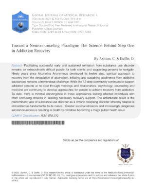Toward a Neurocounseling Paradigm: The Science  Behind Step One in Addiction Recovery