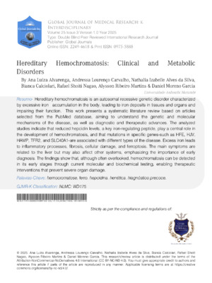 Hereditary Hemochromatosis: Clinical and Metabolic Disorders