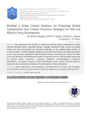 Building a Global Central Database for Promising Herbal Antimalarials from Various Countries: Strategies for Safe and Effective Drug Development