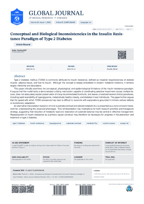 Conceptual and Biological Inconsistencies in the Insulin Resistance Paradigm of Type 2 Diabetes