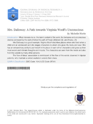 Mrs Dalloway : A Path towards Virginia Woolf's Unconscious