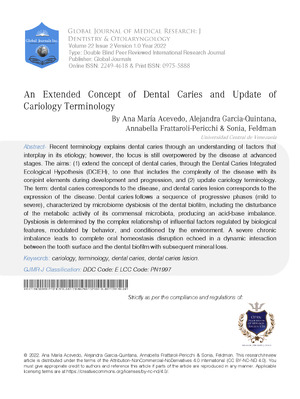 An Extended Concept of Dental Caries and Update of Cariology Terminology