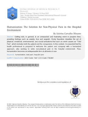 Humanization: The Solution for Non-Physical Pain in the Hospital Environment