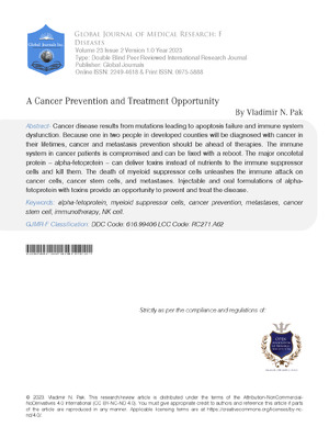 A Cancer Prevention and Treatment Opportunity