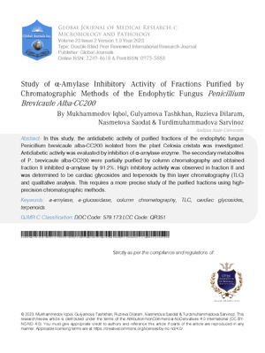 Study of α-Amylase Inhibitory Activity of Fractions Purified by Chromatographic Methods of the Endophytic Fungus Penicillium Brevicaule Alba-CC200