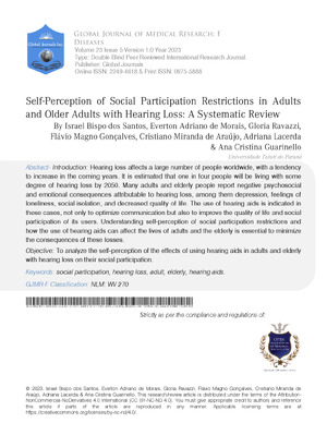 Self-Perception of Social Participation Restrictions in Adults and Older Adults with Hearing Loss: A Systematic Review