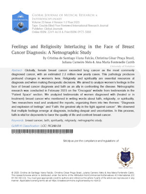 Feelings and Religiosity Interlacing in the Face of Breast Cancer Diagnosis: A Netnographic Study
