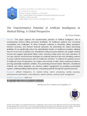 The Transformative Potential of Artificial Intelligence in Medical Billing: A Global  Perspective