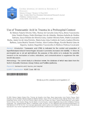 Use of Tranexamic Acid in Trauma in a Prehospital Context