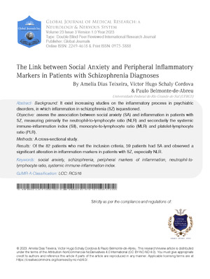 The link between Social Anxiety and Peripheral Inflammatory Markers in patients with Schizophrenia diagnoses