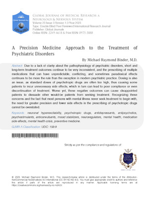 A Precision Medicine Approach to the Treatment of  Psychiatric Disorders