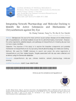 Integrating Network Pharmacology and Molecular Docking to Identify the Active Substances and Mechanisms of Chrysanthemum Against Dry Eye