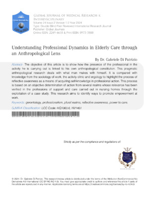 Understanding Professional Dynamics in Elderly Care through an Anthropological Lens