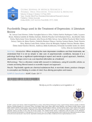 Psychedelic Drugs used in the Treatment of Depression: A Literature Review