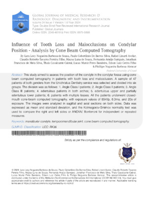 Influence of Tooth Loss and Malocclusions on Condylar Position: Analysis by Cone Beam Computed Tomography